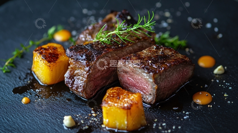 高清大图下载【趣麦麦图】果木烤安格斯牛柳