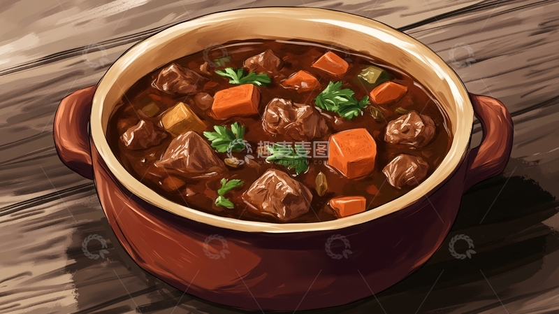 高清大图下载【趣麦麦图】炖肉插画