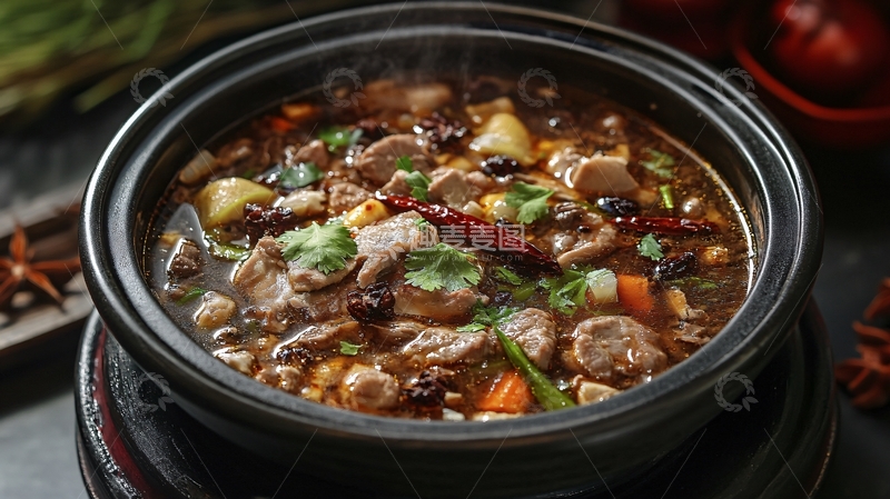 高清大图下载【趣麦麦图】石锅兔肉