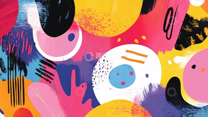 高清大图下载【趣麦麦图】圆圈构成插画