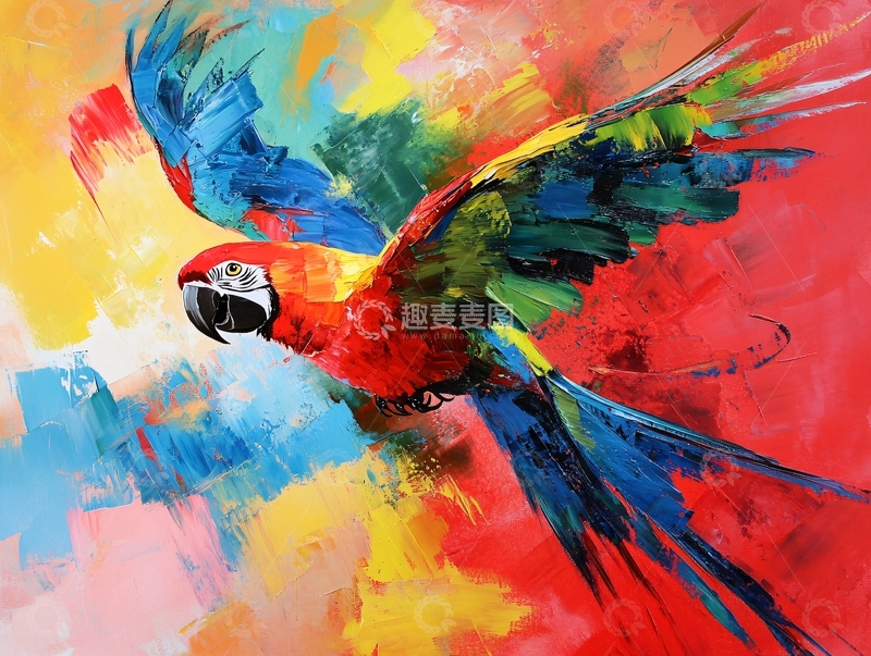 高清大图下载【趣麦麦图】油画鹦鹉2