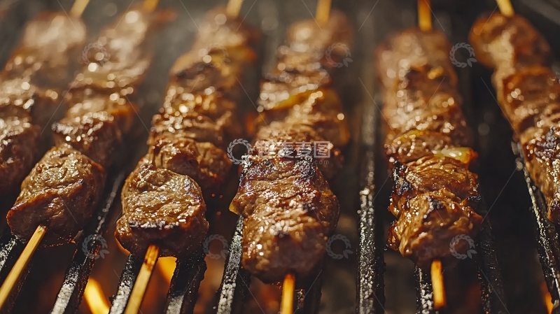 高清大图下载【趣麦麦图】美食夜宵烤牛肉串