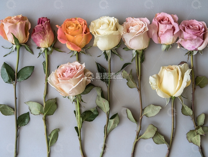 高清大图下载【趣麦麦图】平铺的玫瑰花