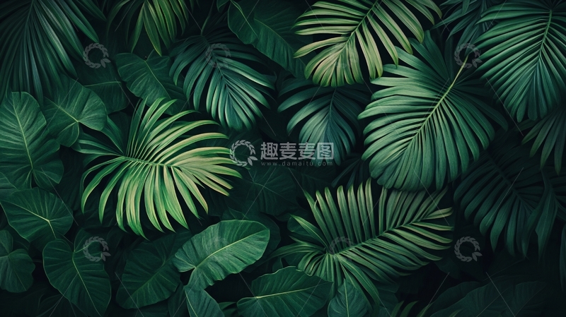 高清大图下载【趣麦麦图】热带雨林树叶