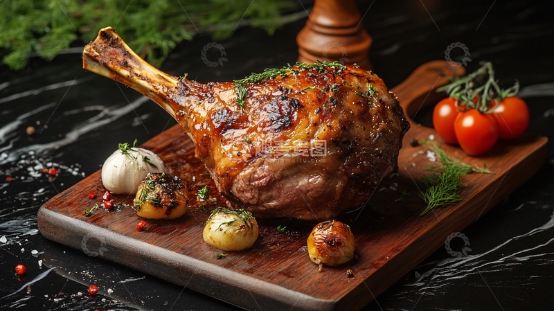 高清大图下载【趣麦麦图】烤羊腿美食