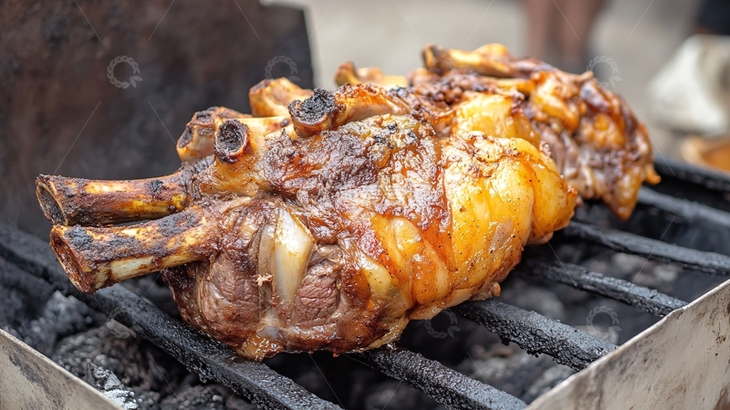 高清大图下载【趣麦麦图】烤羊腿美食特写棒骨