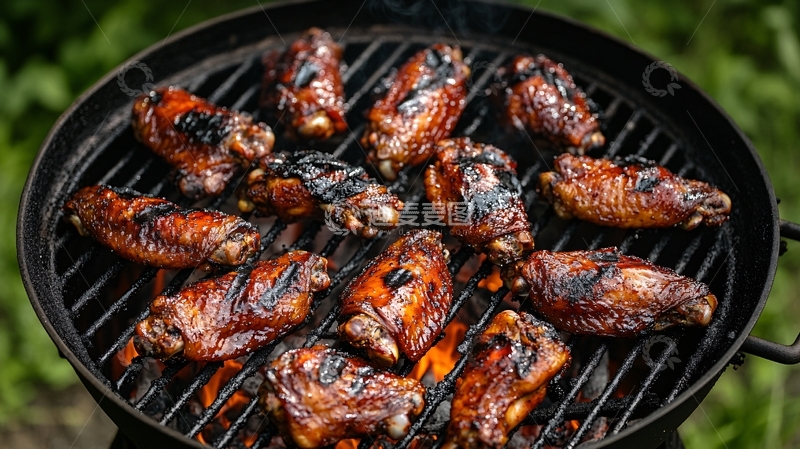 高清大图下载【趣麦麦图】烧烤烤鸡翅