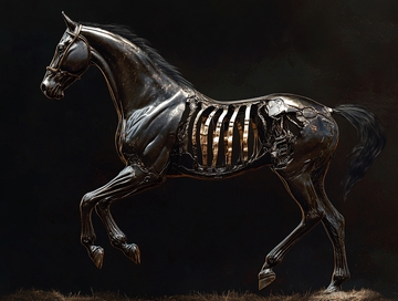 创意插画金属骏马