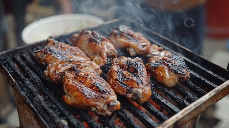 高清大图下载【趣麦麦图】炭烤烤肉烤鸡