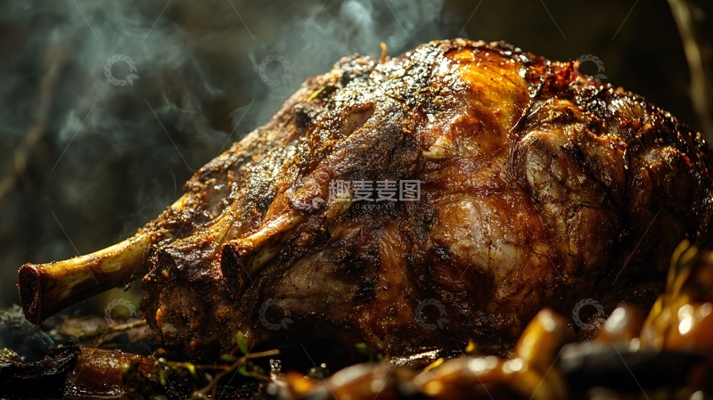 高清大图下载【趣麦麦图】火烤羊腿