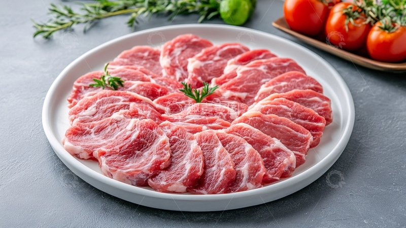 高清大图下载【趣麦麦图】一盘生切牛肉片1