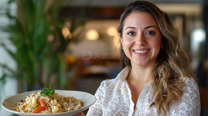 高清大图下载【趣麦麦图】微笑吃面