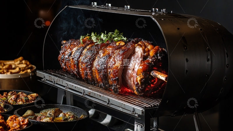 高清大图下载【趣麦麦图】炭烤整羊