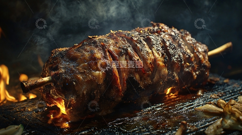 高清大图下载【趣麦麦图】炭火烤羊尾