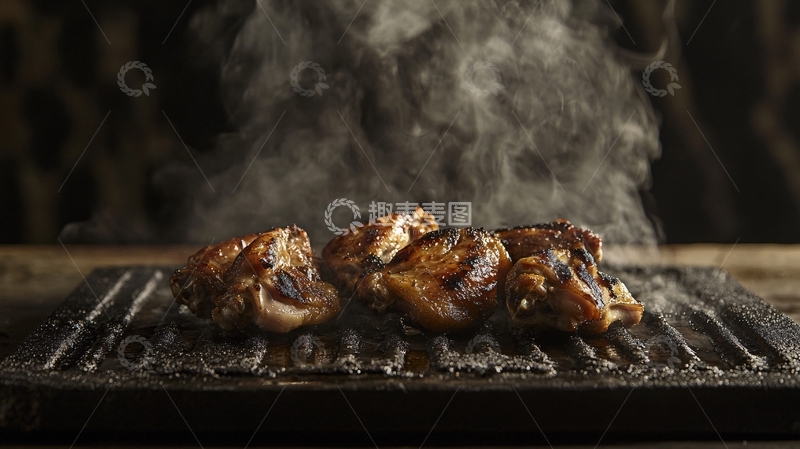 高清大图下载【趣麦麦图】炭烤鸡碳