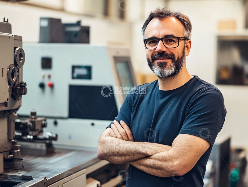 高清大图下载【趣麦麦图】车床工人