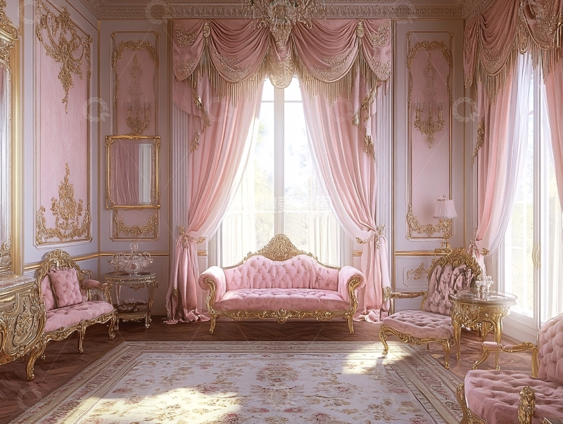 高清大图下载【趣麦麦图】粉红宫殿插画幻想