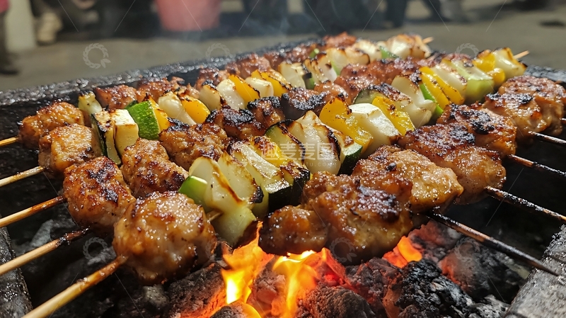 高清大图下载【趣麦麦图】炭烤大串1