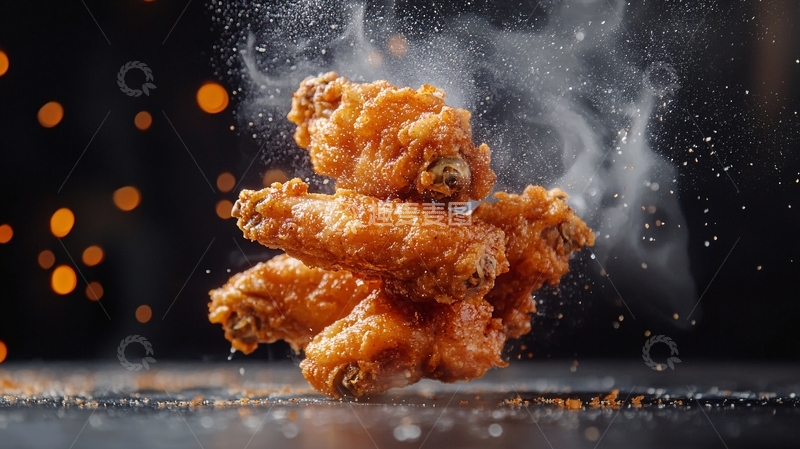 高清大图下载【趣麦麦图】-金黄炸鸡翅