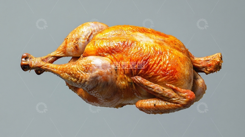 高清大图下载【趣麦麦图】纯色背景棚拍烧鸡