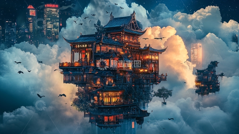 高清大图下载【趣麦麦图】梦幻楼阁