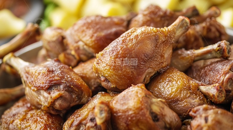 高清大图下载【趣麦麦图】卤鸡腿特写