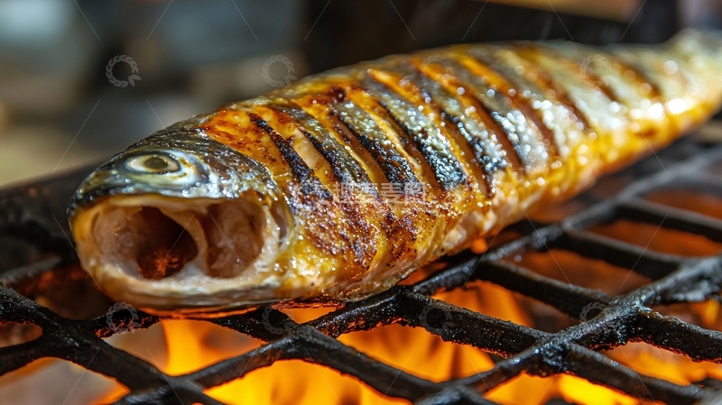 高清大图下载【趣麦麦图】黄翅鲷炉端烧