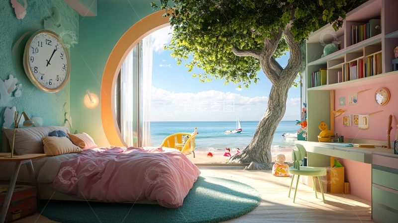 高清大图下载【趣麦麦图】童趣卧室场景2