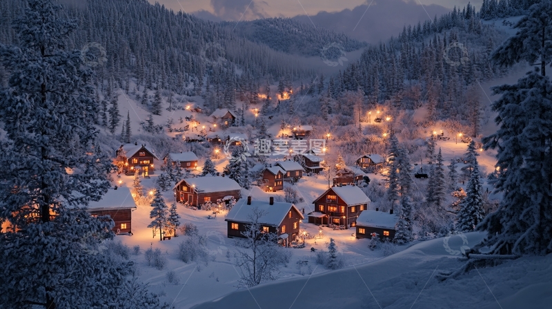 高清大图下载【趣麦麦图】高清唯美雪夜5