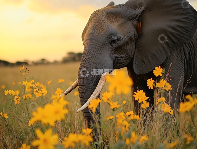 高清大图下载【趣麦麦图】唯美大象壁画2