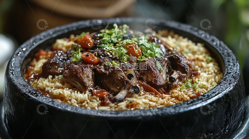 高清大图下载【趣麦麦图】石锅粗粮排骨