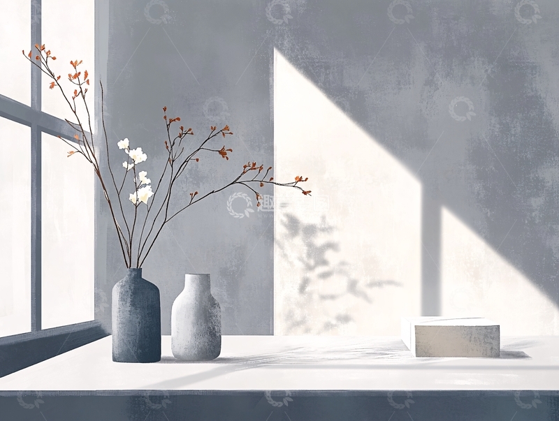 高清大图下载【趣麦麦图】窗台插画