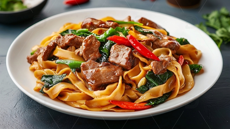 高清大图下载【趣麦麦图】小炒黄牛肉拌面