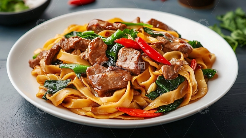 高清大图下载【趣麦麦图】小炒黄牛肉拌面