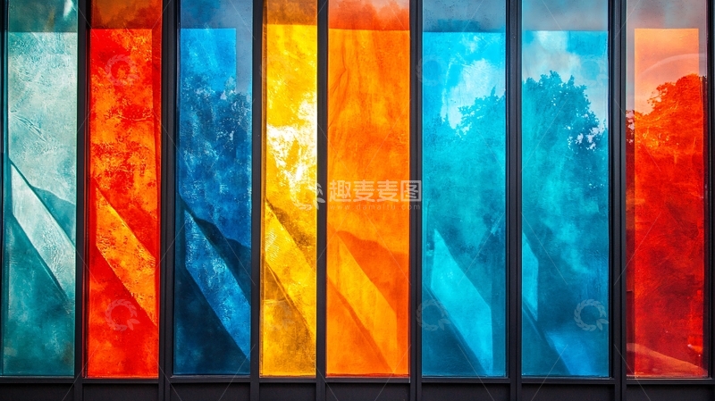 高清大图下载【趣麦麦图】彩色渐变玻璃