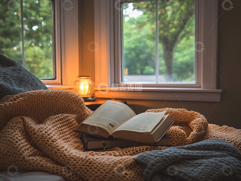 高清大图下载【趣麦麦图】卧室看书