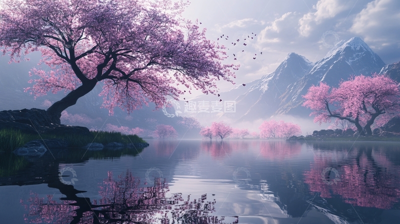 高清大图下载【趣麦麦图】唯美桃花林