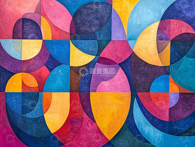 高清大图下载【趣麦麦图】圆润彩色图案拼接