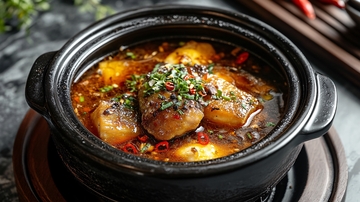 铜锅土豆炖鳐鱼