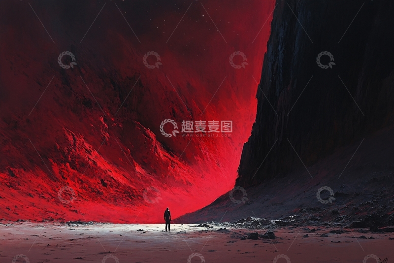 高清大图下载【趣麦麦图】红月星球表面