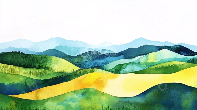 高清大图下载【趣麦麦图】山林插画