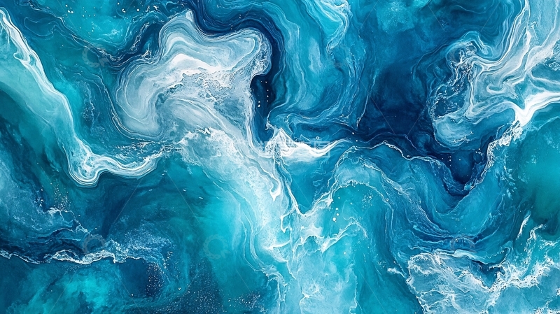 高清大图下载【趣麦麦图】蓝色流体创意抽象画