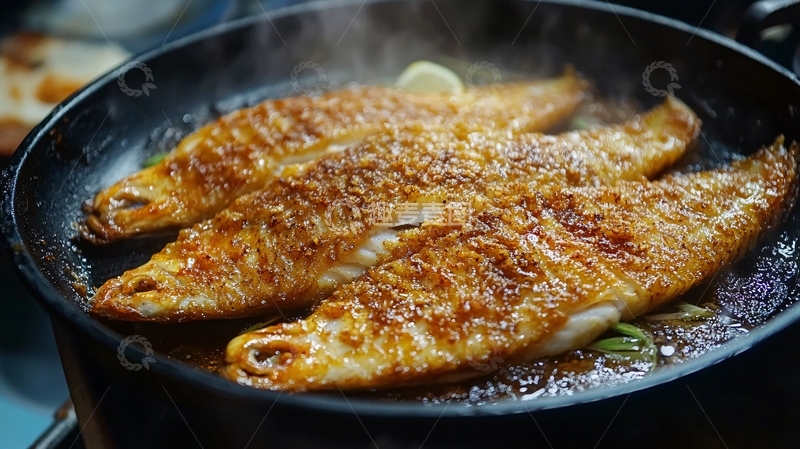 高清大图下载【趣麦麦图】粤菜煎鱼