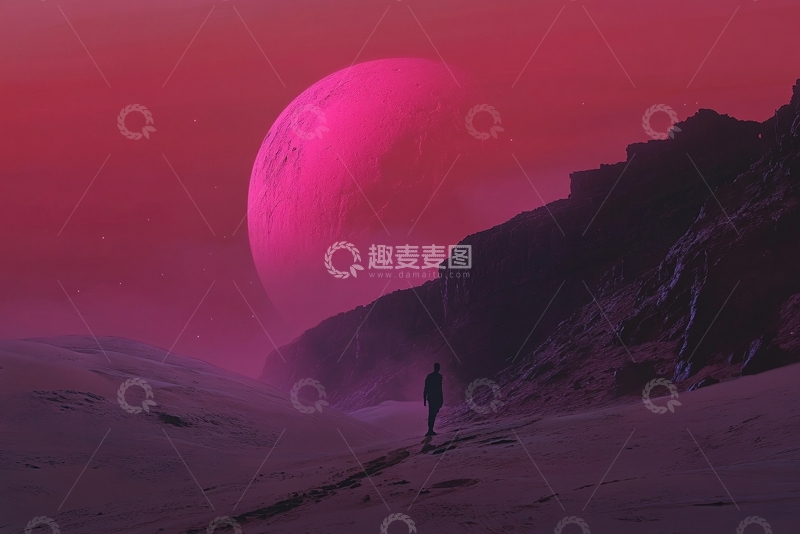 高清大图下载【趣麦麦图】粉红色的超现实世界