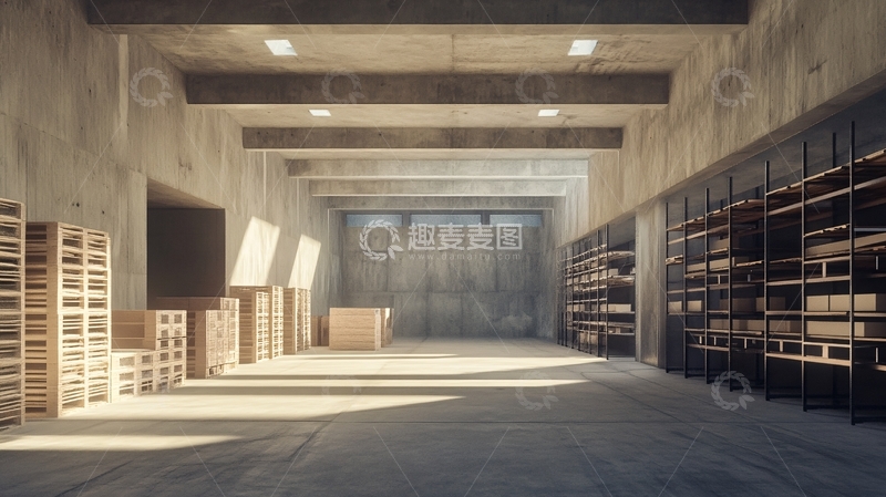 高清大图下载【趣麦麦图】仓库内景装卸区