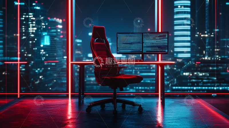 高清大图下载【趣麦麦图】红色科技风