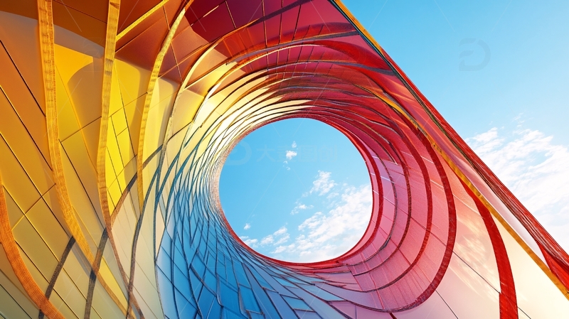 高清大图下载【趣麦麦图】彩虹旋转走廊