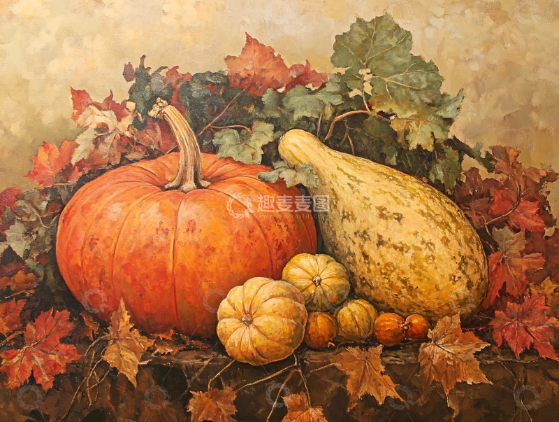 高清大图下载【趣麦麦图】南瓜装饰画