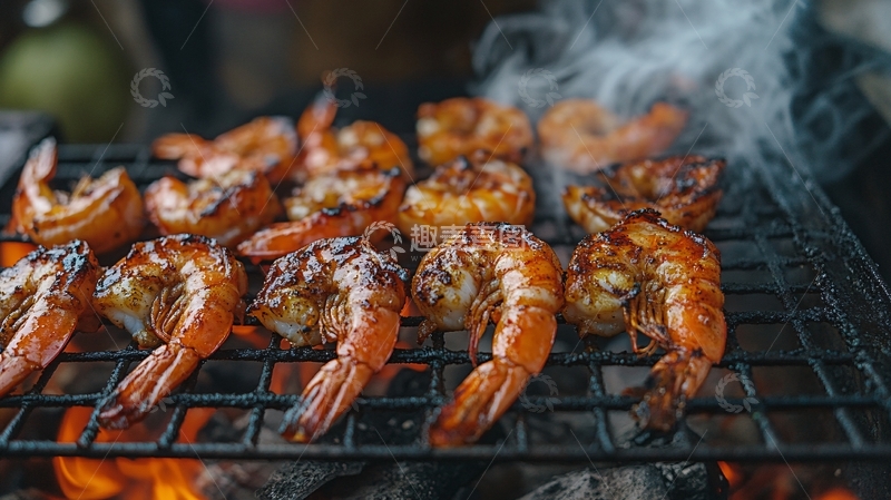 高清大图下载【趣麦麦图】烧烤炭烤烤肉美食烤虾