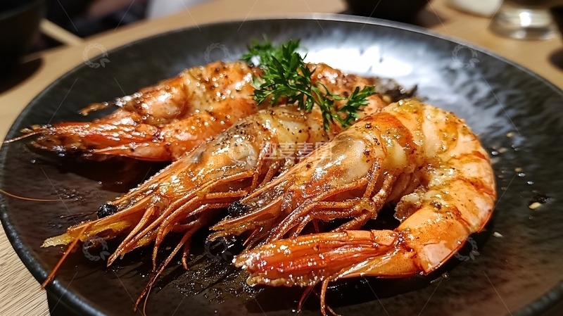 高清大图下载【趣麦麦图】炙烧甜虾
